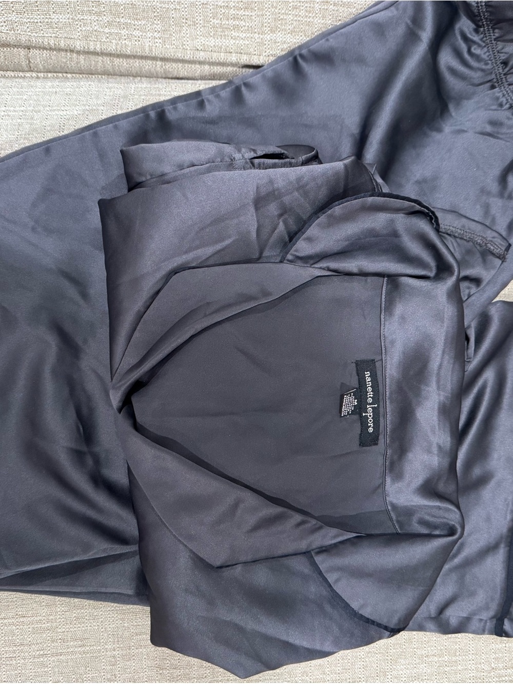Nanette Lepore Black Satin Pajama set